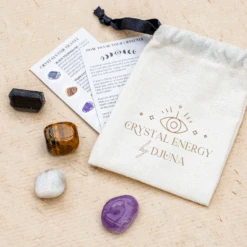 Safe Travel Crystal Set – 4 Protective Stones With Description Guide And Pouch(Crystal Energy Set Safe Travel)
