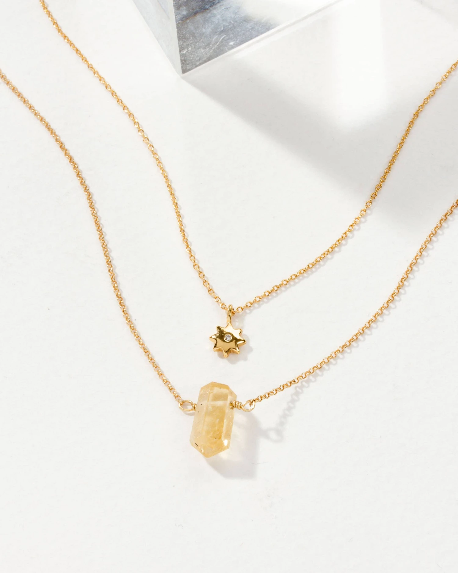 Layered Gold Sun Necklace Set With Citrine – Golden Glow Crystal Jewellery(Sol Necklace Set Citrine) 2 Layered Gold Sun Necklace Set With Citrine – Golden Glow Crystal Jewellery(Sol Necklace Set Citrine) - Image 2