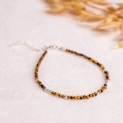 Tiger's Eye Bracelet β Dainty Crystal Jewellery With Sterling Silver(Tigers Eye Bracelet Dainty)