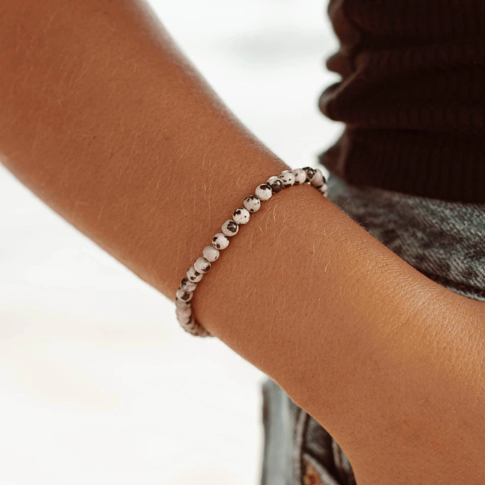 Dalmatian Jasper Gemstone Bracelet 4mm(Dalmatian Jasper Gemstone Bracelet) 4 Dalmatian Jasper Gemstone Bracelet 4mm(Dalmatian Jasper Gemstone Bracelet) - Image 4