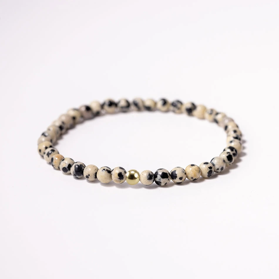 Dalmatian Jasper Gemstone Bracelet 4mm(Dalmatian Jasper Gemstone Bracelet) 3 Dalmatian Jasper Gemstone Bracelet 4mm(Dalmatian Jasper Gemstone Bracelet) - Image 3