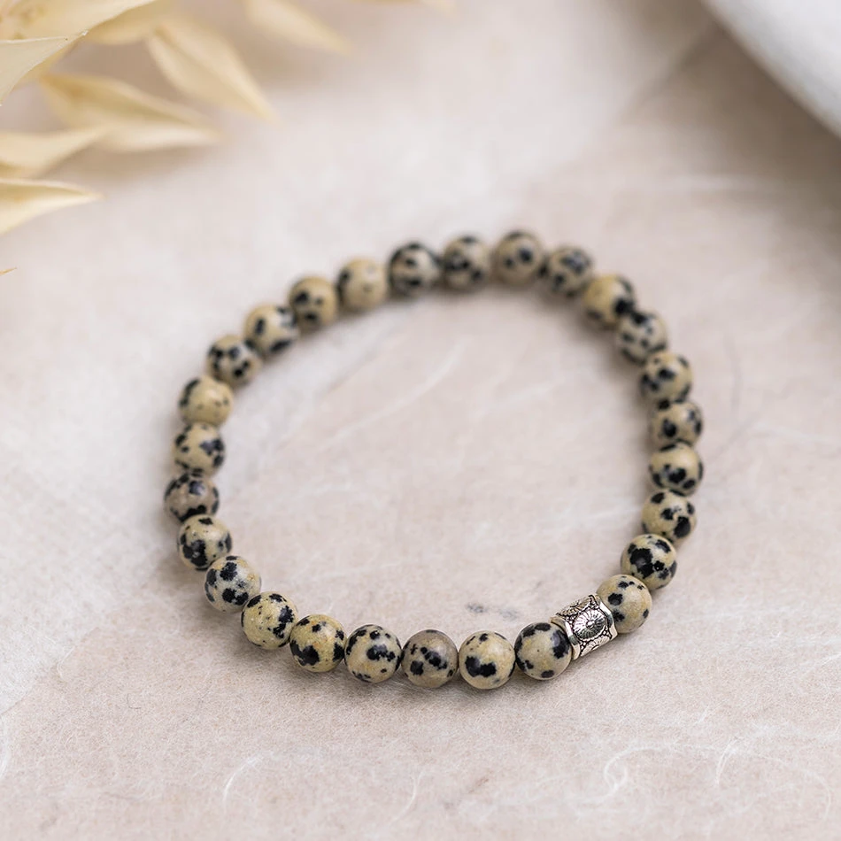 Dalmatian Jasper Gemstone Bracelet 6mm(Dalmatian Jasper Gemstone Energy Bracelet) 2 Dalmatian Jasper Gemstone Bracelet 6mm(Dalmatian Jasper Gemstone Energy Bracelet) - Image 2