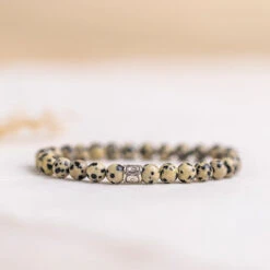 Dalmatian Jasper Gemstone Bracelet 6mm(Dalmatian Jasper Gemstone Energy Bracelet)