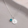 Personalised December Birthstone Necklace - Zircon(Copy Of Engraved Birthstone Necklace December)