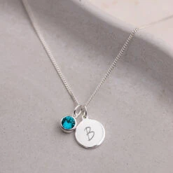 Personalised December Birthstone Necklace - Zircon(Copy Of Engraved Birthstone Necklace December)