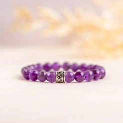 Amethyst Gemstone Bracelet - 8mm For Clarity And Peace(Amethyst Gemstone Bracelet 8mm)
