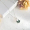 Teardrop Emerald Gemstone Necklace - Sterling Silver(Teardrop Emerald Necklace Sterling Silver)