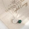 Sterling Silver Emerald Necklace – Teardrop Gem With Personalised Initial(Initial Teardrop Emerald Necklace Sterling Silver)