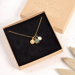Emerald North Star Charm Necklace (May Birthstone)(Emerald Charm Necklace) 8 Emerald North Star Charm Necklace (May Birthstone)(Emerald Charm Necklace) -Djuna Jewelry Store emerald pearl necklace 2