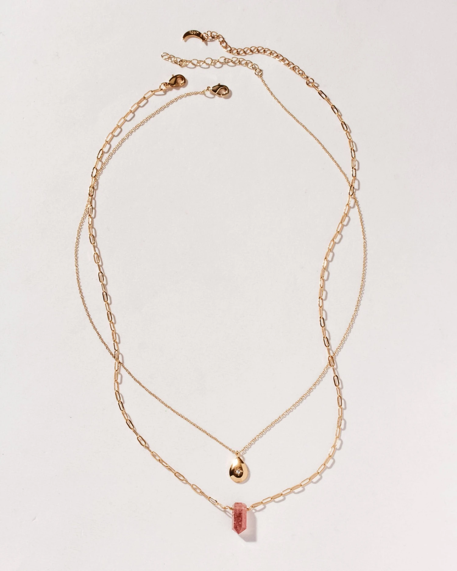 Layered Gold Necklace Set – Golden Aura Crystal Jewellery – Dainty Spiritual Pendant(Golden Drip Necklace Set) 2 Layered Gold Necklace Set – Golden Aura Crystal Jewellery – Dainty Spiritual Pendant(Golden Drip Necklace Set) - Image 2