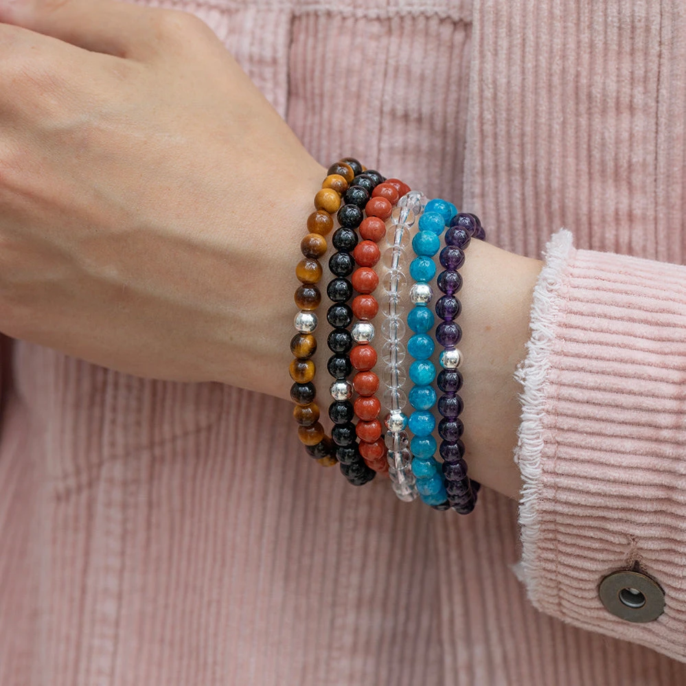 Amethyst Beaded Bracelet – Essential 6mm Gemstone Crystal Jewellery(Amethyst Essential Bracelet 6mm) 3 Amethyst Beaded Bracelet – Essential 6mm Gemstone Crystal Jewellery(Amethyst Essential Bracelet 6mm) - Image 3