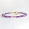 Amethyst February Birthstone Bracelet – Dainty Faceted Beads, Handmade Jewellery(Amethyst Dainty Bracelet)