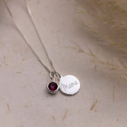 Personalised February Birthstone Necklace - Amethyst(Copy Of Engraved Birthstone Necklace February)