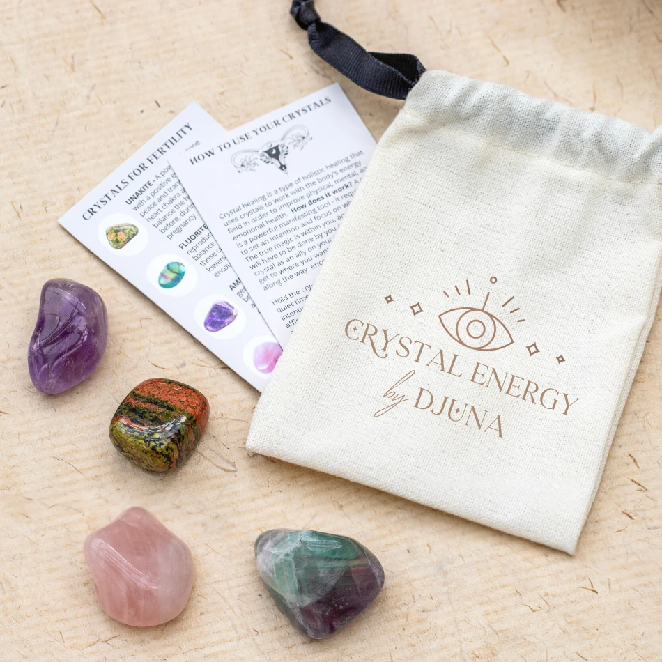 Fertility Support Crystal Set – 4 Stones With Description Guide And Pouch(Crystal Energy Set Fertility) 1 Fertility Support Crystal Set – 4 Stones With Description Guide And Pouch(Crystal Energy Set Fertility)