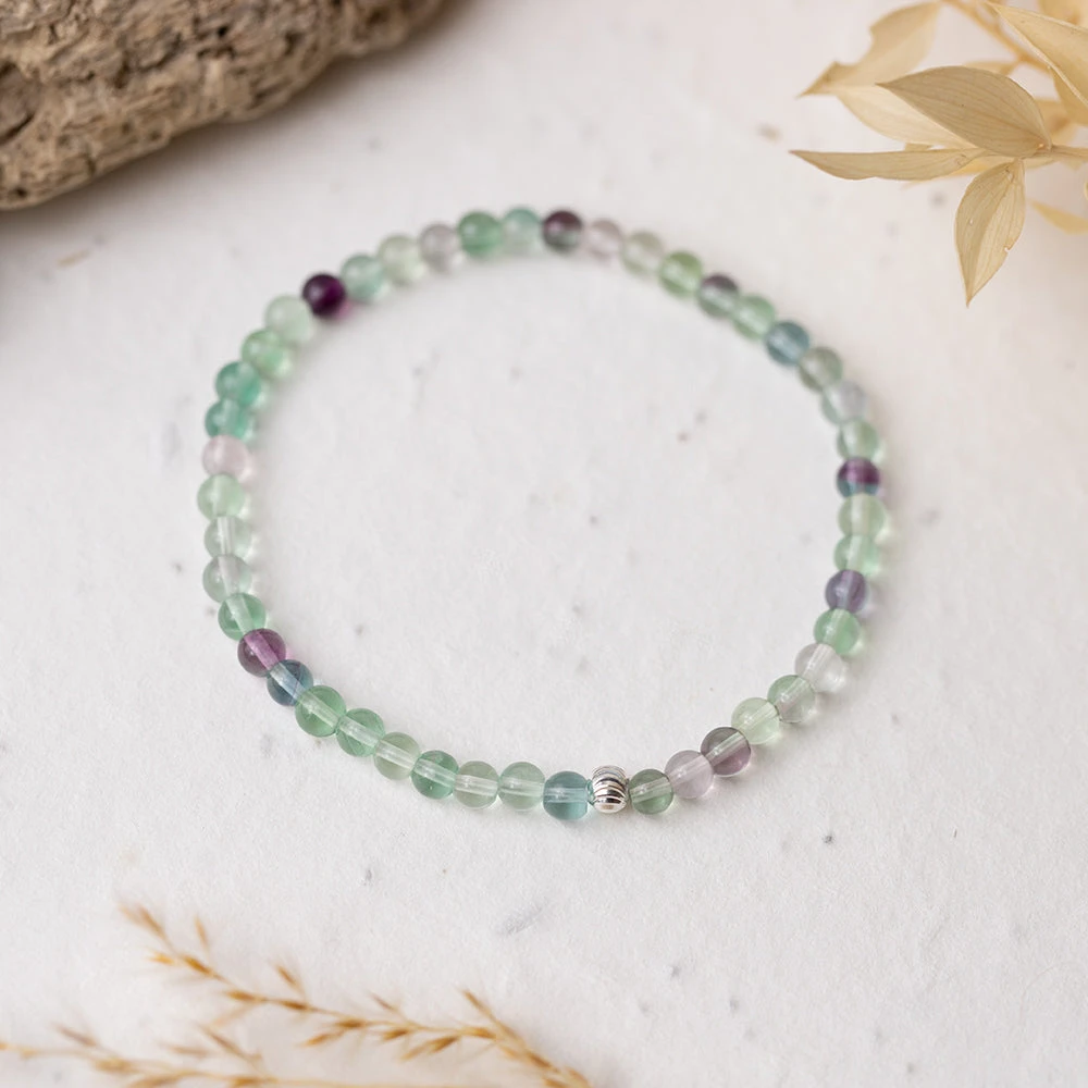 Rainbow Fluorite Gemstone Bracelet 4mm(Fluorite Gemstone Bracelet 4mm) 2 Rainbow Fluorite Gemstone Bracelet 4mm(Fluorite Gemstone Bracelet 4mm) - Image 2
