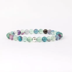 Fluorite Beaded Bracelet – Essential 6mm Gemstone Crystal Jewellery(Fluorite Essential Bracelet 6mm)