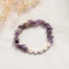 Personalised Amethyst Bracelet – Crystal Chips For Peace, Balance & Self-Care(Personalised Amethyst Crystal Chip Bracelet 1)