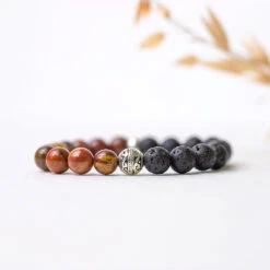 Petrified Wood And Lava Stone Bracelet 8mm(Petrified Wood Lava Stone Bracelet 8mm)