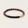 Bold Passion Garnet & Matte Onyx Bead Bracelet 6mm(Bold Passion Garnet Matte Onyx Bead Bracelet 6mm)