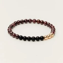 Bold Passion Garnet & Matte Onyx Bead Bracelet 6mm(Bold Passion Garnet Matte Onyx Bead Bracelet 6mm)