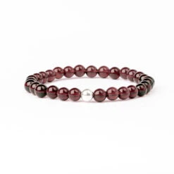 Garnet Beaded Bracelet – Essential 6mm Gemstone Crystal Jewellery(Garnet Essential Bracelet 6mm)