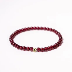 Garnet Gemstone Stone Bracelet 4mm(Natural Garnet Healing Bracelet)