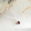 Teardrop Garnet Gemstone Necklace - Sterling Silver(Teardrop Garnet Necklace Sterling Silver)