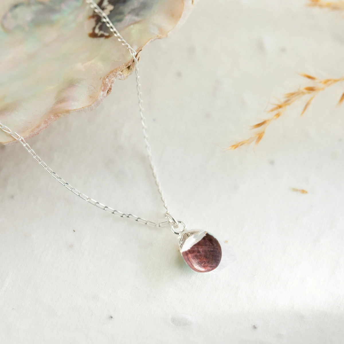 Teardrop Garnet Gemstone Necklace - Sterling Silver(Teardrop Garnet Necklace Sterling Silver) 1 Teardrop Garnet Gemstone Necklace - Sterling Silver(Teardrop Garnet Necklace Sterling Silver)
