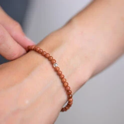 Brown Goldstone Gemstone Bracelet 4mm(Goldstone Gemstone Bracelet 4mm) -Djuna Jewelry Store goldstone bracelet