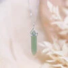 Green Aventurine Point Pendant – Sterling Silver Crystal Energy Necklace(Green Aventurine Sterling Silver Point Pendant)