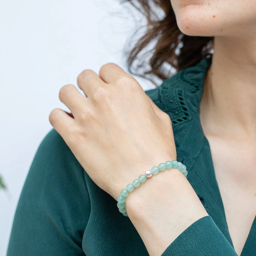 Green Aventurine Beaded Bracelet – Essential 6mm Gemstone Healing Crystal Jewellery(Green Aventurine Essential Bracelet 6mm) 2 Green Aventurine Beaded Bracelet – Essential 6mm Gemstone Healing Crystal Jewellery(Green Aventurine Essential Bracelet 6mm) - Image 2