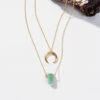 Layered Green Aventurine Necklace Set – Healing Crystal Jewellery(Gemstone Point Necklace Set Green Aventurine)