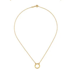 Open Hammered Effect Hoop Chain(Open Hoop Charm Necklace)