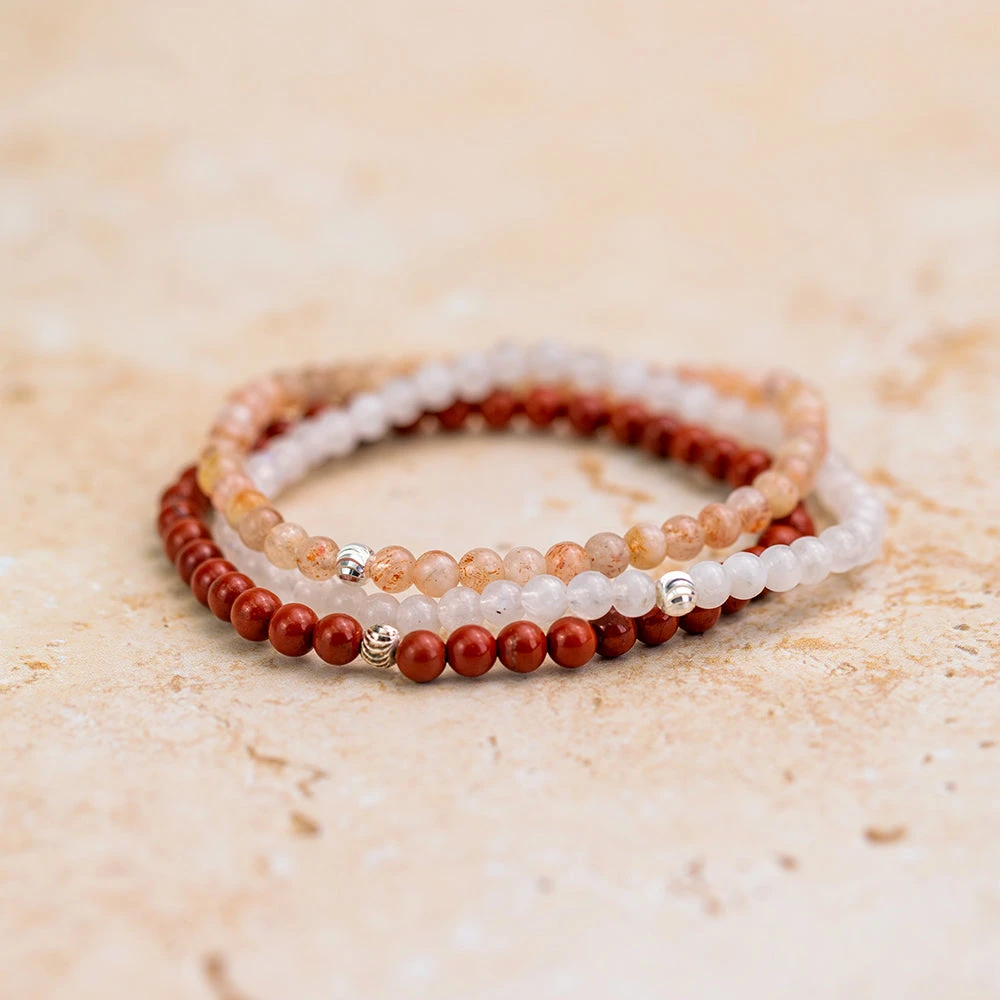Calm Mind & Spirit Bracelet Set – Sunstone & Red Jasper Crystals(Calm Mind And Spirit Bracelet Set) 2 Calm Mind & Spirit Bracelet Set – Sunstone & Red Jasper Crystals(Calm Mind And Spirit Bracelet Set) - Image 2