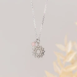 Heart Chakra Necklace - Rose Quartz Crystal Charm(Heart Chakra Necklace With Rose Quartz Charm)