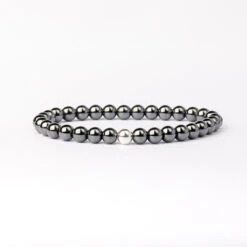 Hematite Beaded Bracelet – Essential 6mm Gemstone Crystal Jewellery(Hematite Essential Bracelet 6mm)
