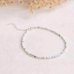 White Howlite Bracelet β Dainty Crystal Jewellery With Sterling Silver(White Howlite Bracelet Dainty)