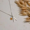 Custom Silver Birthstone Necklace With Initial Letter(Silver Birthstone Necklace With Intial Letter)