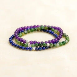 Anxiety Relief Bracelet Set – Lapis Lazuli, Moss Agate & Amethyst(Immune Boost Bracelet Stack) 7 Anxiety Relief Bracelet Set – Lapis Lazuli, Moss Agate & Amethyst(Immune Boost Bracelet Stack) -Djuna Jewelry Store image00002