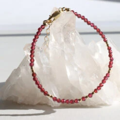 Garnet January Birthstone Bracelet – Dainty Faceted Beads, Handmade Jewellery(Garnet Dainty Bracelet) -Djuna Jewelry Store january garnet 2