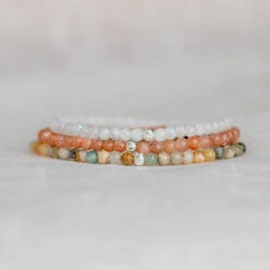 Joy & Happiness Bracelet Set – Sunstone, Moonstone & Ocean Jasper(Joy Happiness Bracelet Set)