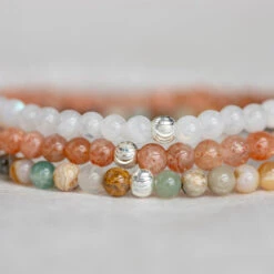 Joy & Happiness Bracelet Set – Sunstone, Moonstone & Ocean Jasper(Joy Happiness Bracelet Set) -Djuna Jewelry Store joy happiness bracelets 3
