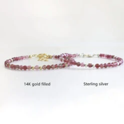 Ruby July Birthstone Bracelet – Dainty Faceted Beads, Handmade Jewellery(Ruby Dainty Bracelet) -Djuna Jewelry Store july ruby 2