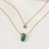 Layered Gold Necklace Set – Golden Spell Labradorite Crystal Pendant(Luz De Luna Necklace Set Labradorite)
