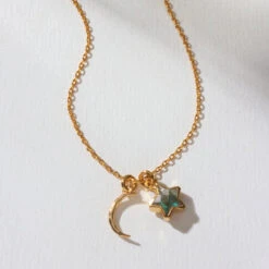 Labradorite Crescent Moon Necklace – Stellar Sparkle -Handmade In UK(Stellar Sparkle Necklace Labradorite)