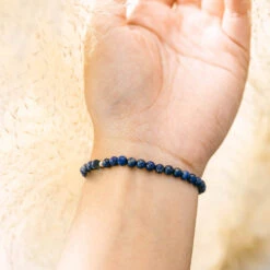Lapis Lazuli Gemstone Bracelet 4mm(Lapis Lazuli Healing Bracelet) 10 Lapis Lazuli Gemstone Bracelet 4mm(Lapis Lazuli Healing Bracelet) -Djuna Jewelry Store lapis add 2