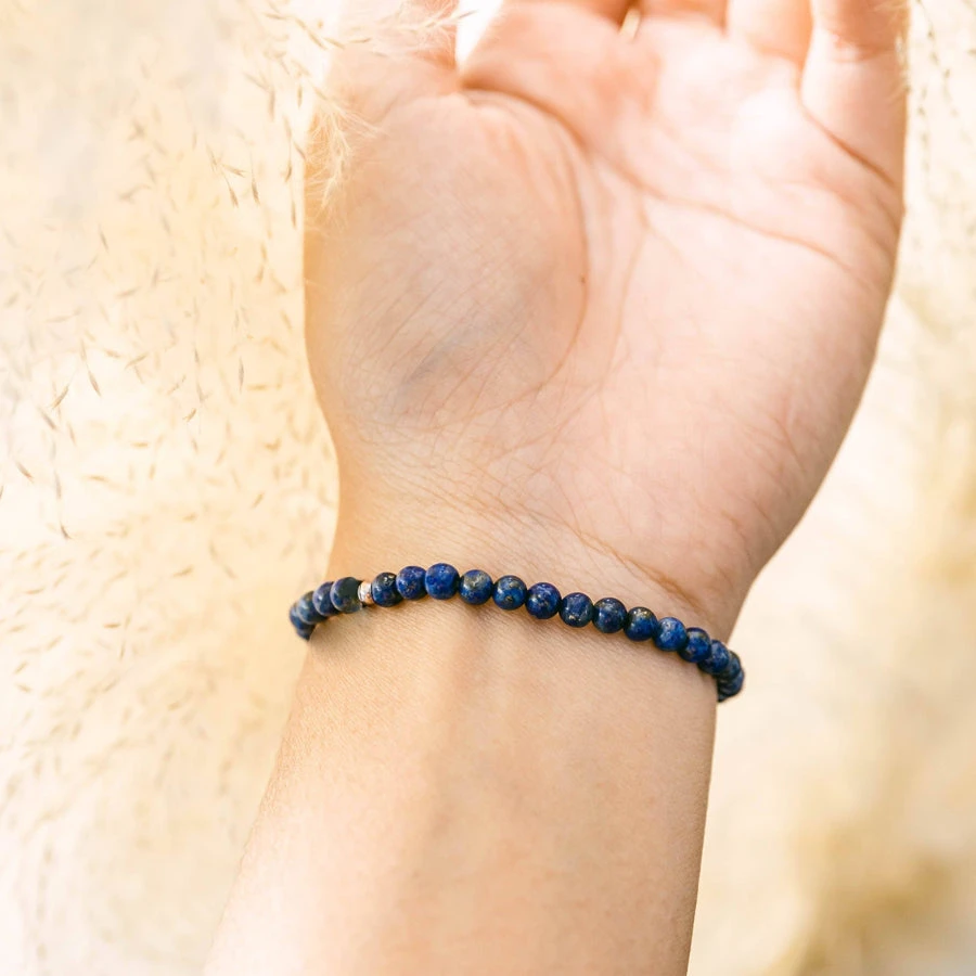 Lapis Lazuli Gemstone Bracelet 4mm(Lapis Lazuli Healing Bracelet) 5 Lapis Lazuli Gemstone Bracelet 4mm(Lapis Lazuli Healing Bracelet) - Image 5