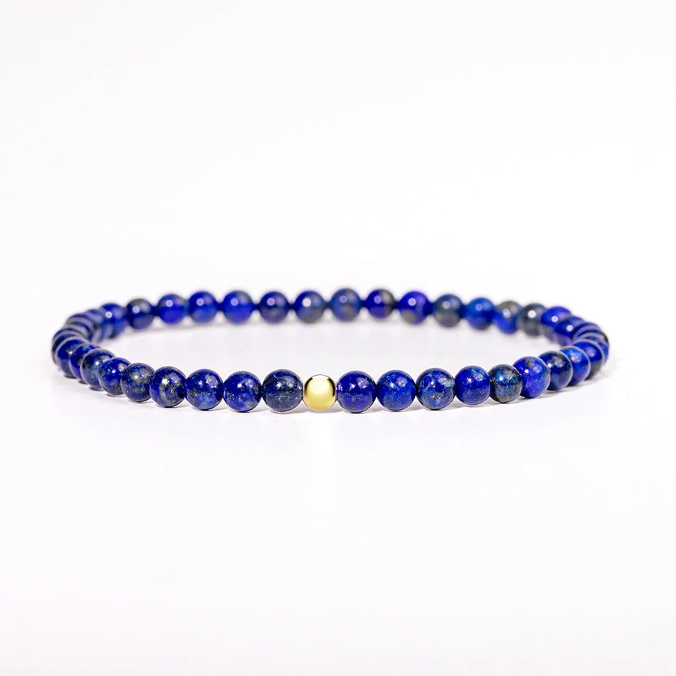 Lapis Lazuli Gemstone Bracelet 4mm(Lapis Lazuli Healing Bracelet) 3 Lapis Lazuli Gemstone Bracelet 4mm(Lapis Lazuli Healing Bracelet) - Image 3