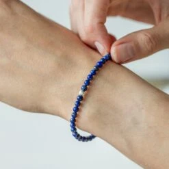 Lapis Lazuli Gemstone Bracelet 4mm(Lapis Lazuli Healing Bracelet) 9 Lapis Lazuli Gemstone Bracelet 4mm(Lapis Lazuli Healing Bracelet) -Djuna Jewelry Store lapis lazuli 5mm