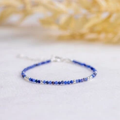 Lapis Lazuli Bracelet – Dainty Crystal Jewellery With Sterling Silver(Lapis Lazuli Bracelet Dainty)